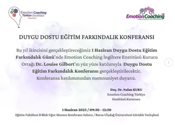 1 Haziran Duygu Dostu Farkındalık Günü Program Duyurusu