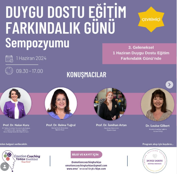Bu yıl üçüncüsünü düzenleyeceğimiz 1 Haziran Duygu Dostu Eğitim Farkındalık Günü’nde  Duygu Dostu Eğitim Farkındalık Günü Sempozyumu