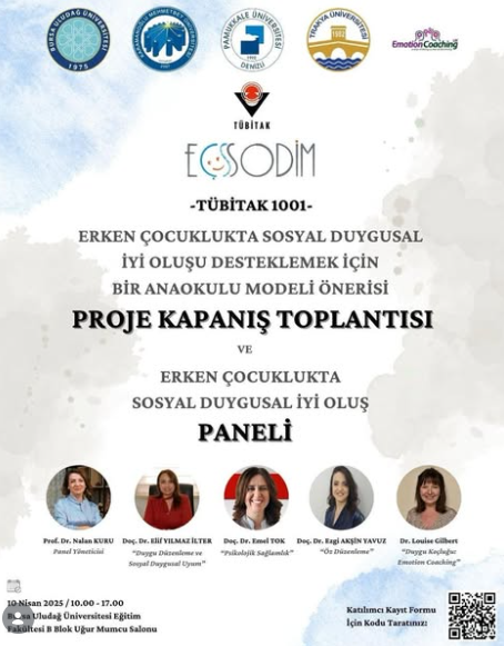 “TÜBİTAK1001 / 122K303-Erken Çocuklukta Sosyal Duygusal İyi Oluşu Desteklemek İçin Bir Anaokulu Modeli Önerisi”nin kapanış toplantısı ve “Erken Çocuklukta Sağlık ve İyi Oluş” paneli