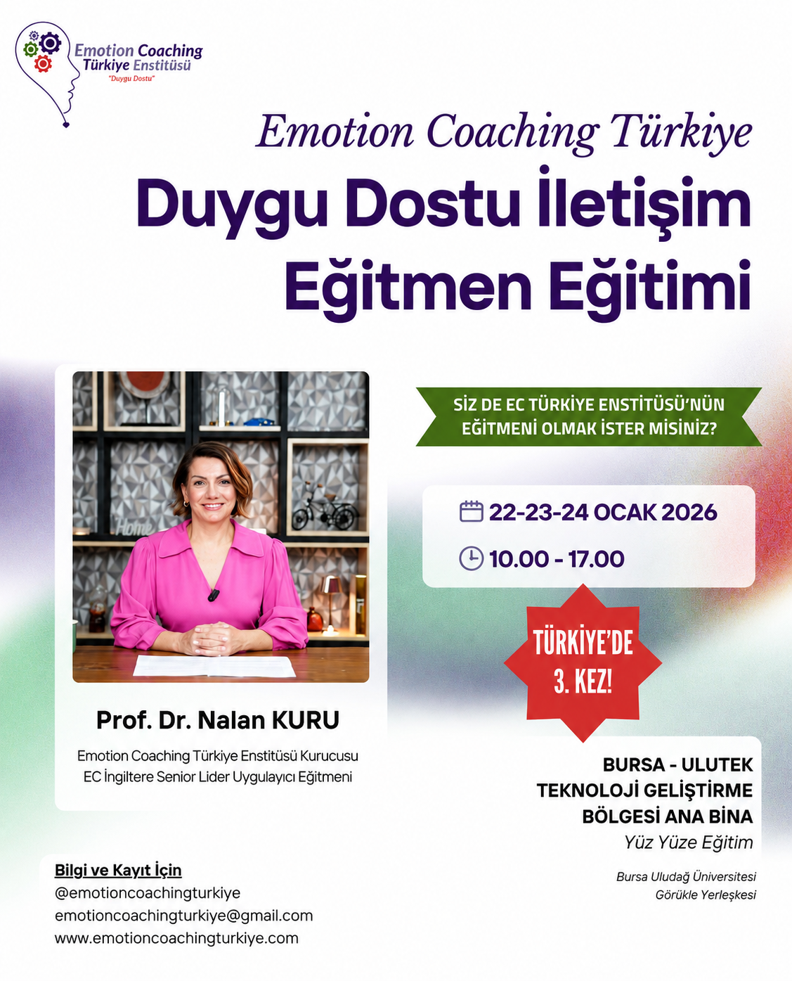 Yılda Sadece Bir Kere Açılan Emotion Coaching Türkiye Duygu Dostu İletişim Eğitmen Eğitimi, 3. Kez Açılıyor!