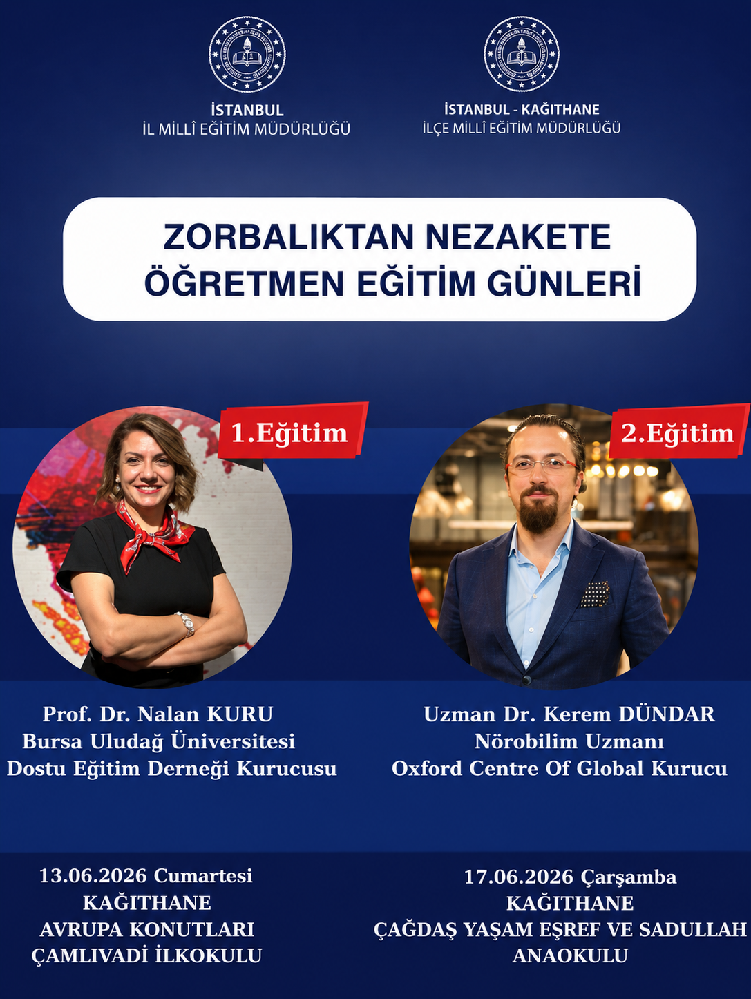 Öğretmenlerimize Davet!  Son Yıllarda Okullarımızın En Önemli Konularından Biri Olan Zorbalık, Akran İlişkileri ve Nezaket Kültürünü, Alanında Uzman İki Değerli Hocamızın Rehberliğinde Ele Alıyoruz